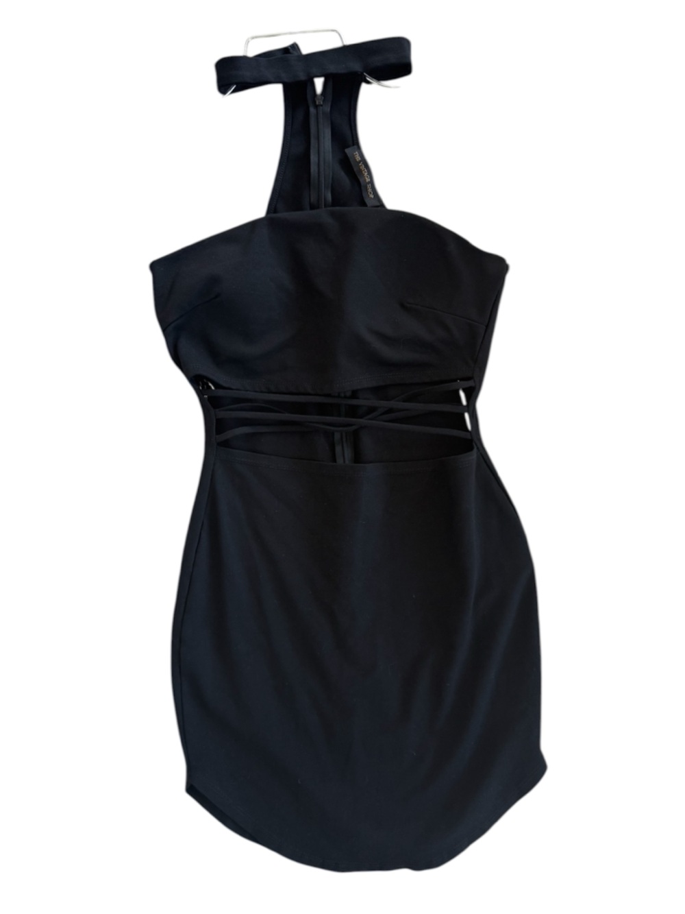 The Vintage Shop Black Strapless Bodycon Dress with Side Zip
